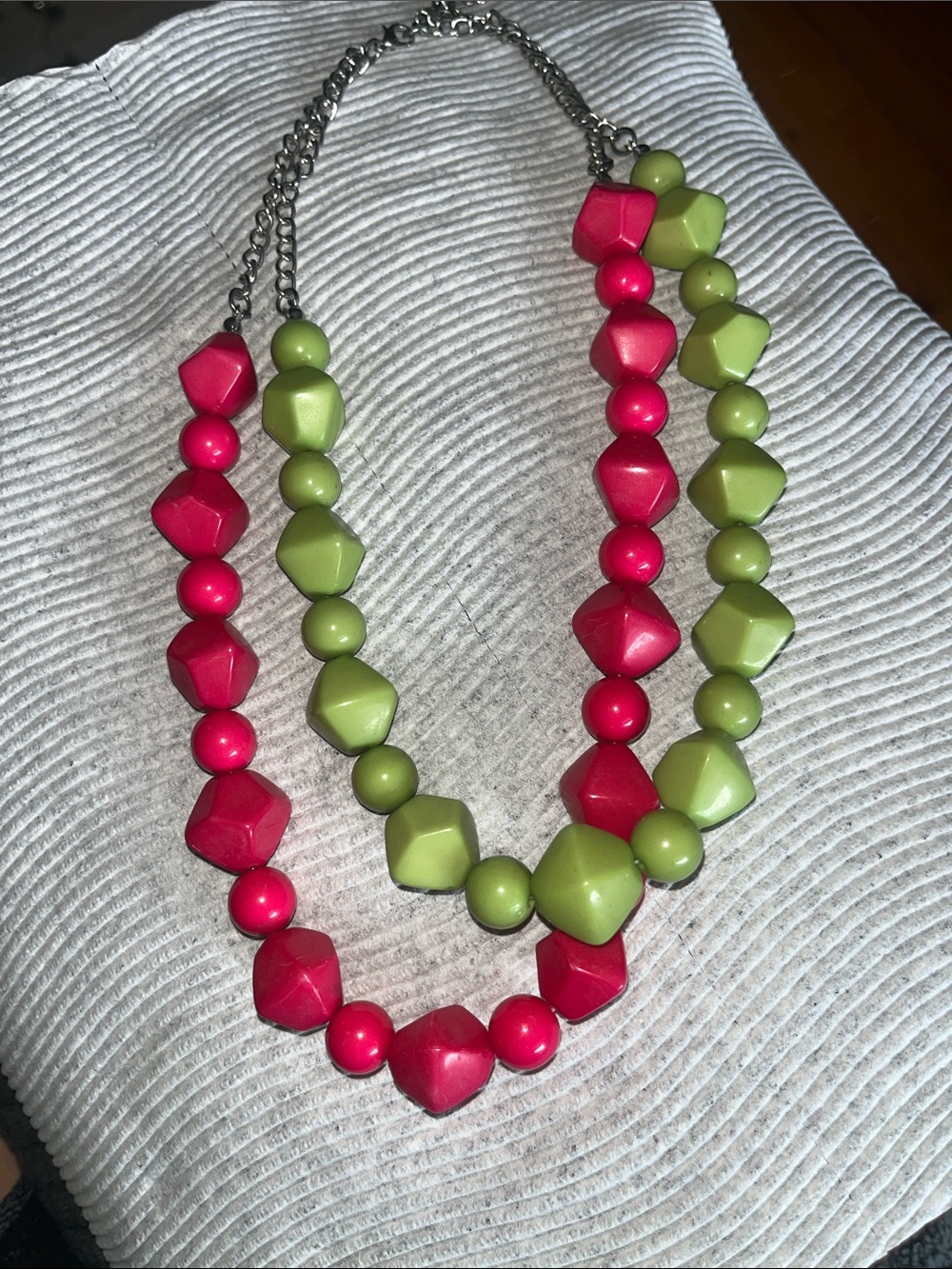 paparazzi Hot Pink and Lime Statement Beaded Necklace
